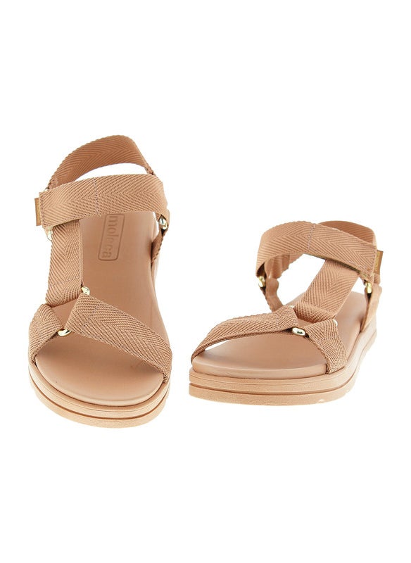 Moleca Ladies Sandals With Back Strap Nude | Made In Brazil