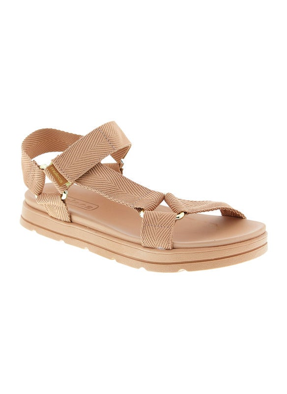 Moleca Ladies Sandals With Back Strap Nude | Made In Brazil
