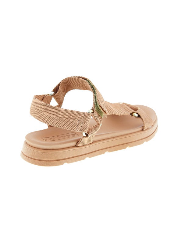 Moleca Ladies Sandals With Back Strap Nude | Made In Brazil