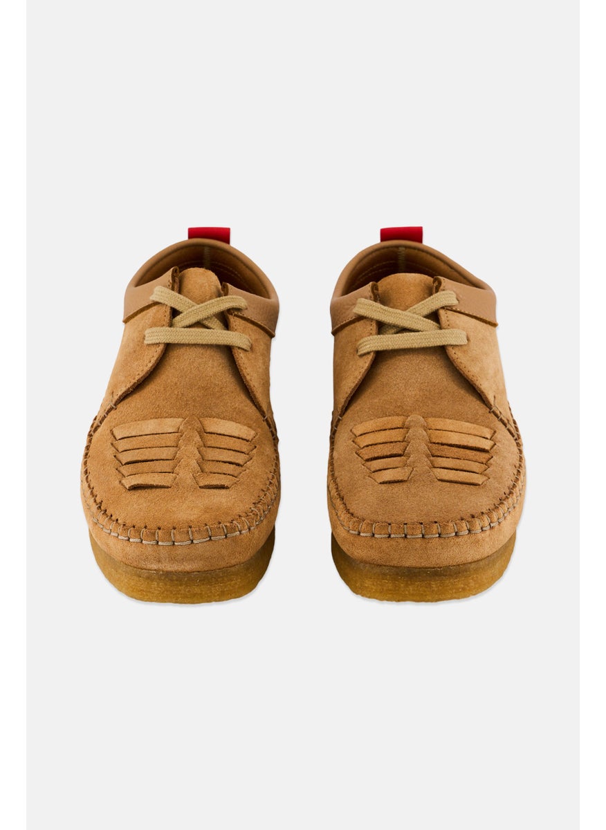 Men Lace Up Casual Shoes, Light Tan