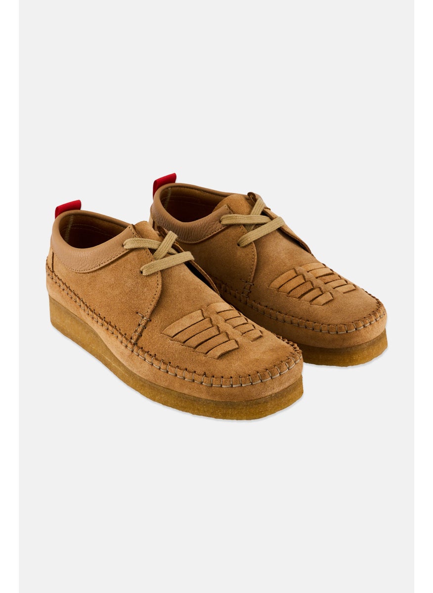 Men Lace Up Casual Shoes, Light Tan