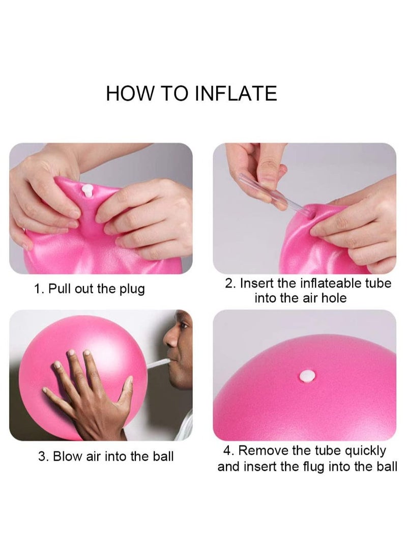 2Pcs Small Pilates Ball Therapy Ball Mini Workout Ball Core Ball 9 Inch Small Exercise Ball Mini Bender Ball Pilates Yoga Workout Bender Core Training and Physical Therapy