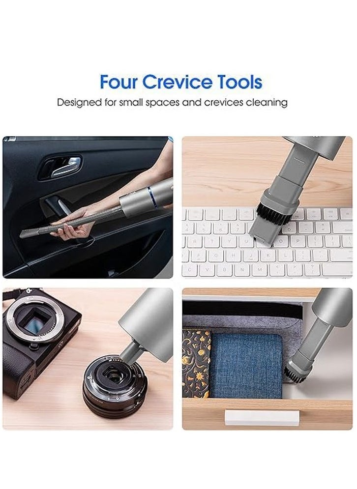 Mini Vacuum, Air Duster and Hand Pump 3 in 1, Cordless Handheld Vacuum, USB Rechargeable, Easy to Clean Desktop, Keyboard, Drawer, Car Interior and Other Crevices, Small Spaces