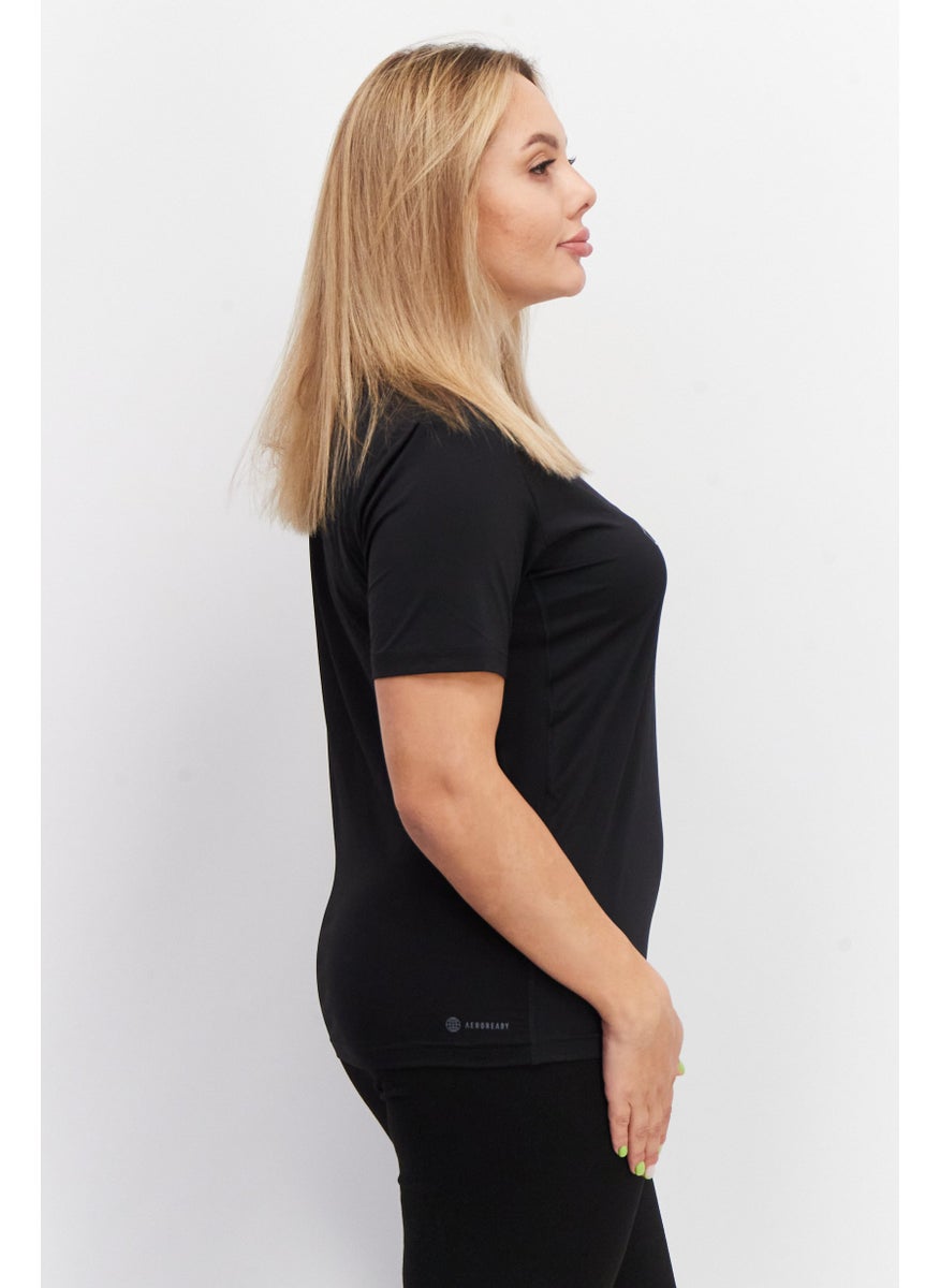 Women Sportswear Fit Short Sleeve Training T-Shirt, Black