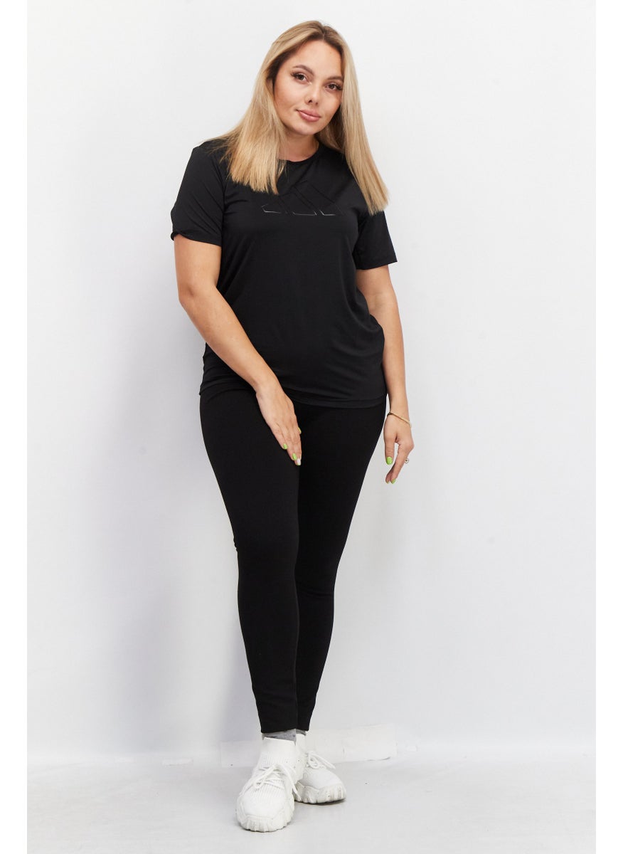 Women Sportswear Fit Short Sleeve Training T-Shirt, Black