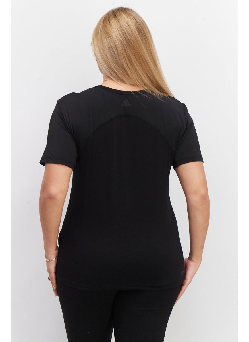 Women Sportswear Fit Short Sleeve Training T-Shirt, Black