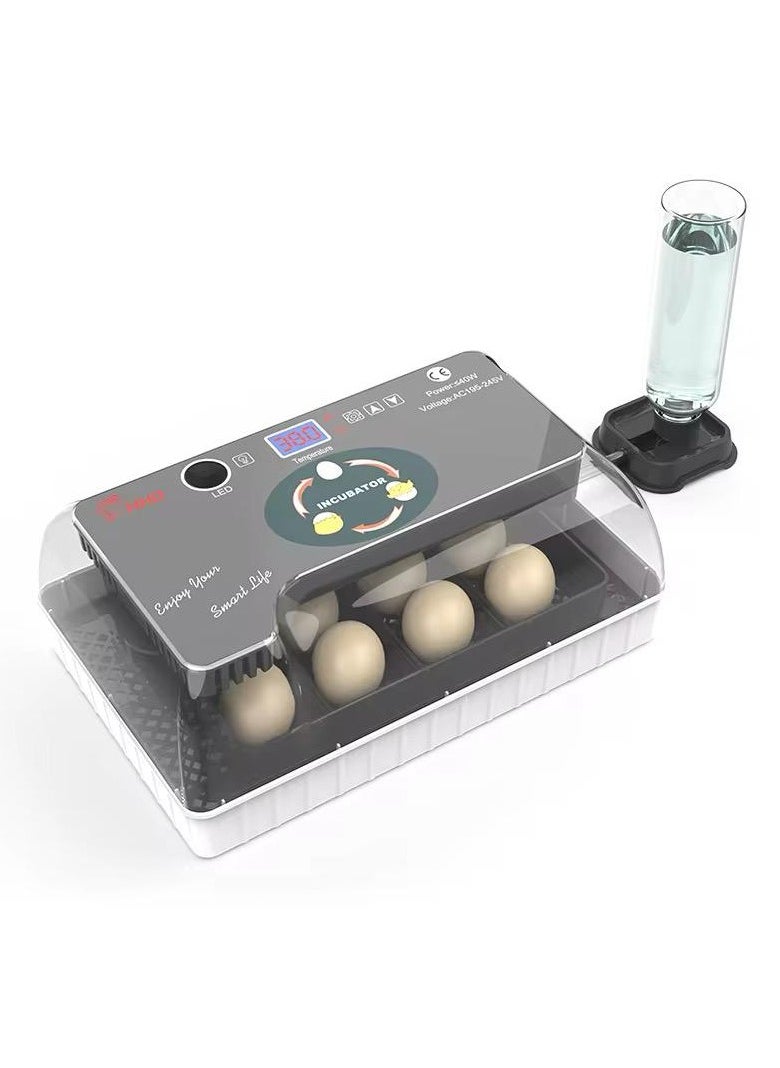 12 Egg Automatic Egg Incubator with LED Display Hatching Chickens, Ducks, Geese, Poultry, Quail, Parrot, Pigeons Birds