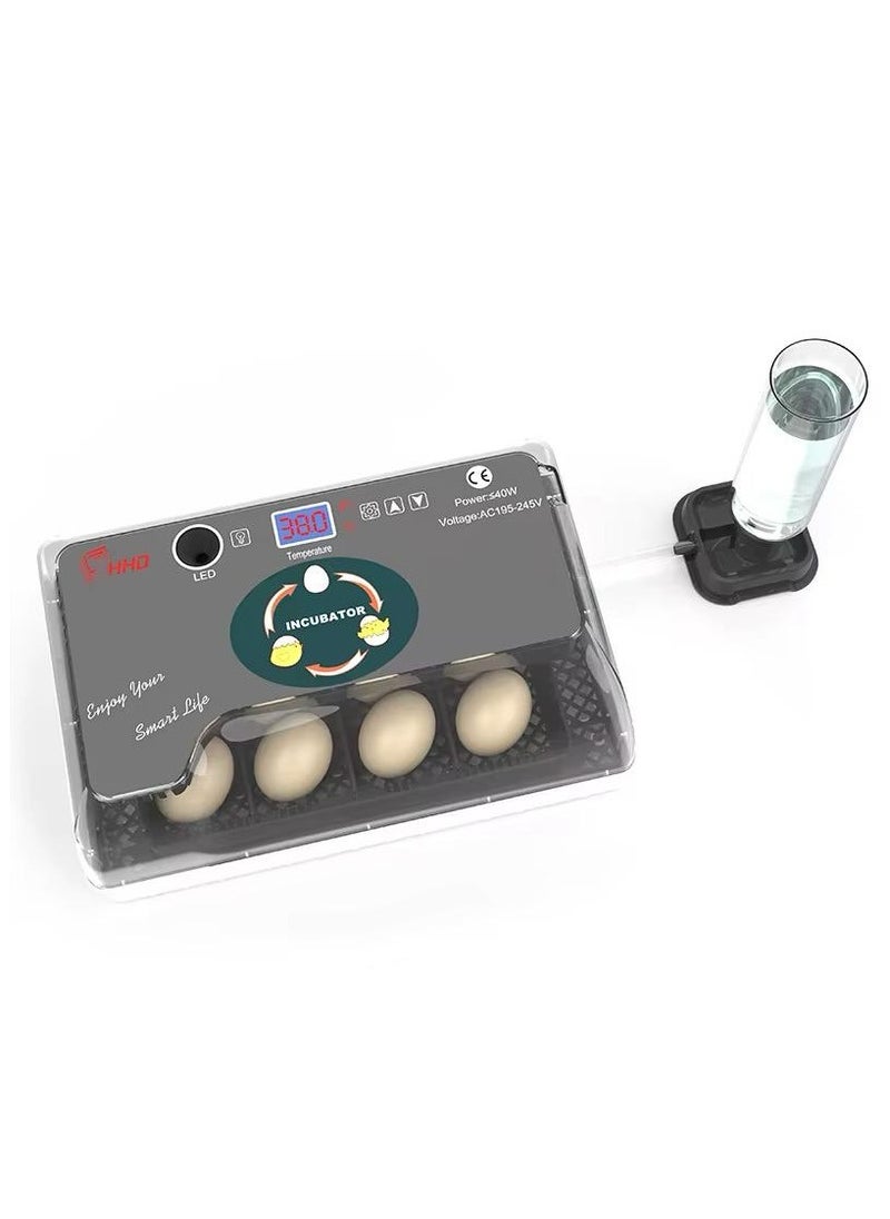 12 Egg Automatic Egg Incubator with LED Display Hatching Chickens, Ducks, Geese, Poultry, Quail, Parrot, Pigeons Birds