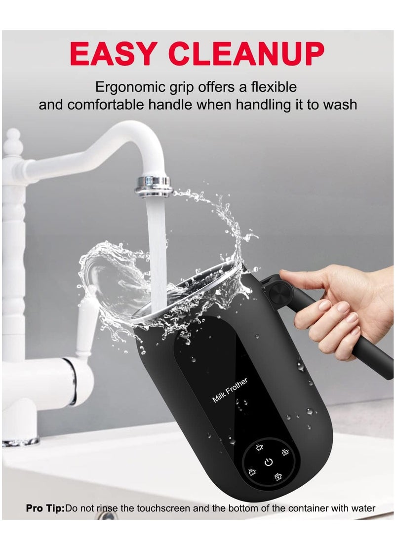 4-in-1 Automatic Milk Frother & Steamer with Temperature Control for Perfect Latte, Cappuccino,Macchiato and Hot Chocolate, Featuring Auto Shut-Off and Hot/Cold Foam Maker for Coffee.