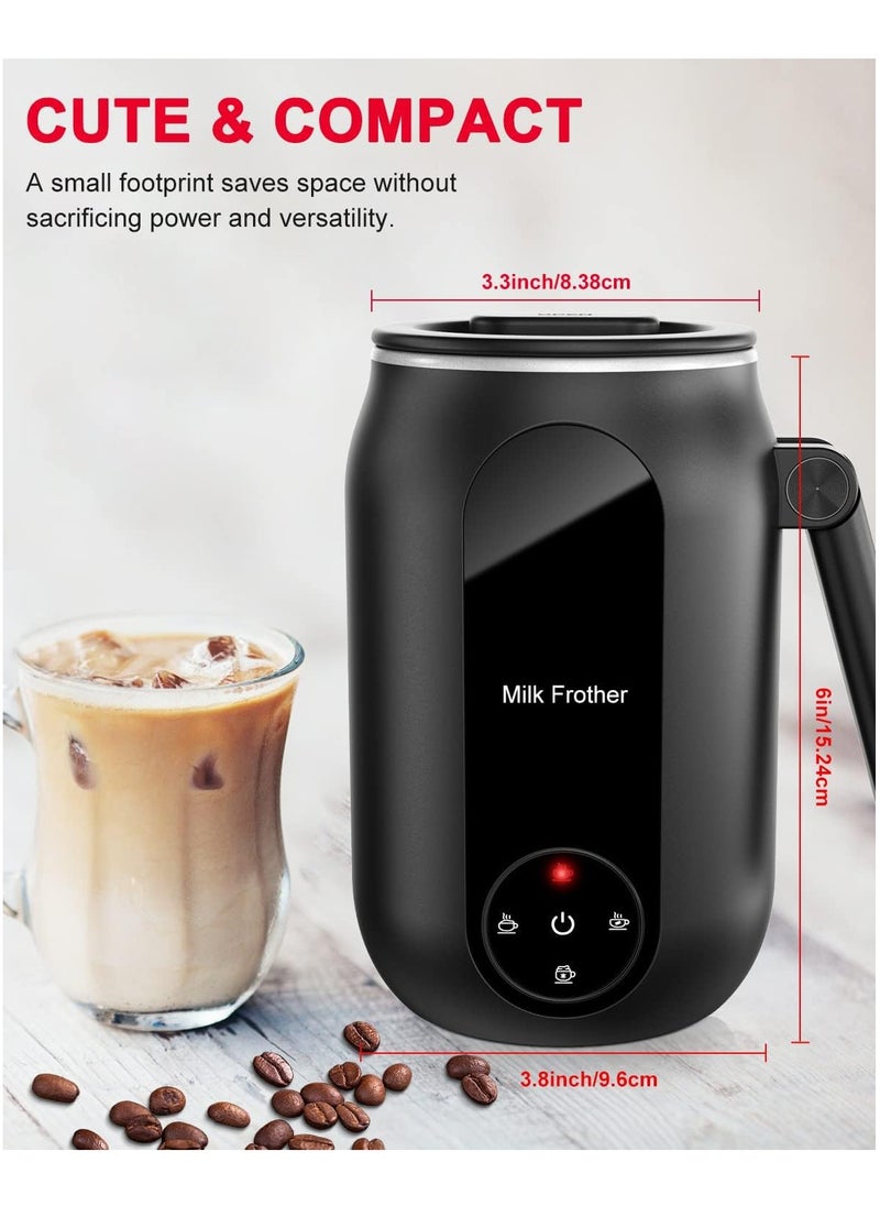 4-in-1 Automatic Milk Frother & Steamer with Temperature Control for Perfect Latte, Cappuccino,Macchiato and Hot Chocolate, Featuring Auto Shut-Off and Hot/Cold Foam Maker for Coffee.