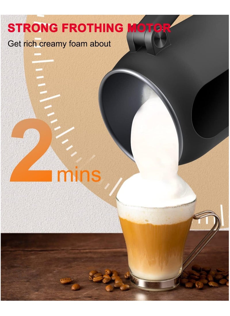 4-in-1 Automatic Milk Frother & Steamer with Temperature Control for Perfect Latte, Cappuccino,Macchiato and Hot Chocolate, Featuring Auto Shut-Off and Hot/Cold Foam Maker for Coffee.