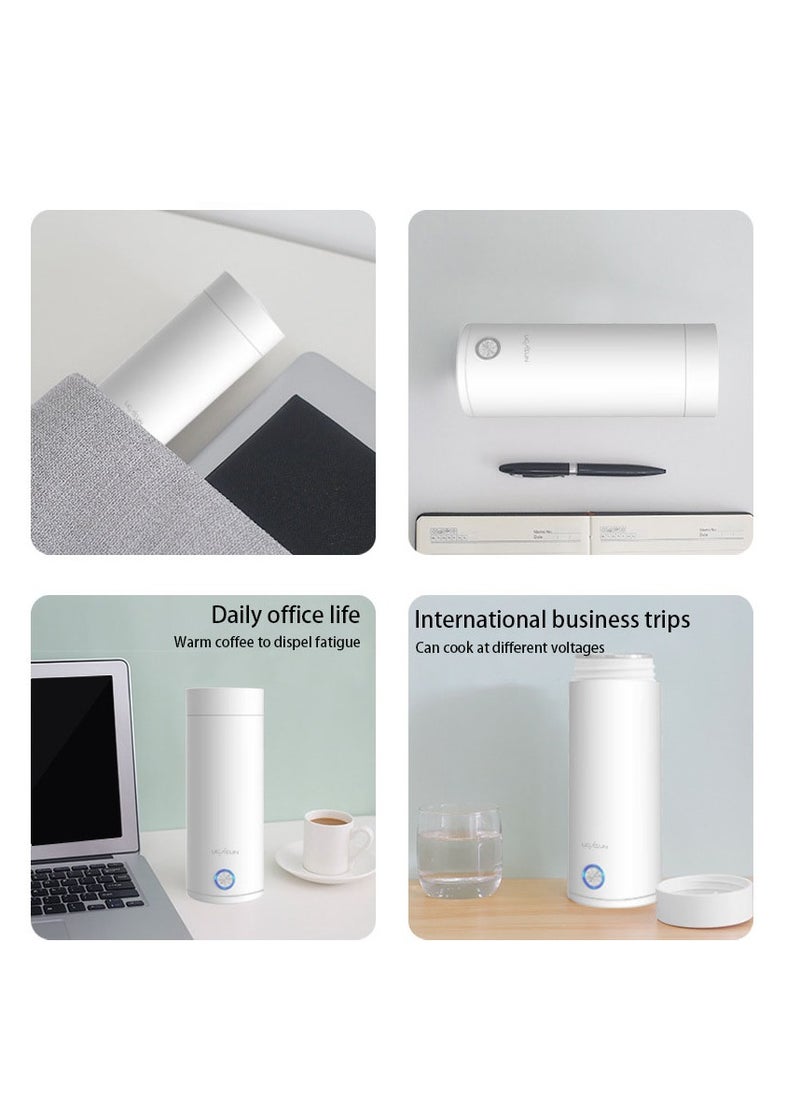 Portable travel heating cup mini electric cup 45℃/55℃/80℃/100℃ four gears optional 304 stainless steel liner kettle insulation function 300W 475ml stylish electric thermos automatic power off