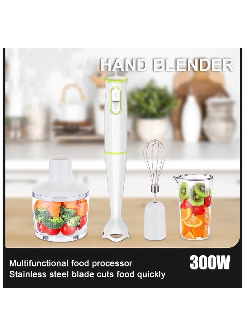 Multi-Function 4-in-1 Portable Electric Juicer and Blender – Handheld Food Chopper for Home Use with Dual Speed and Whisk for Shakes, Smoothies, Baby Food, Soups, and More