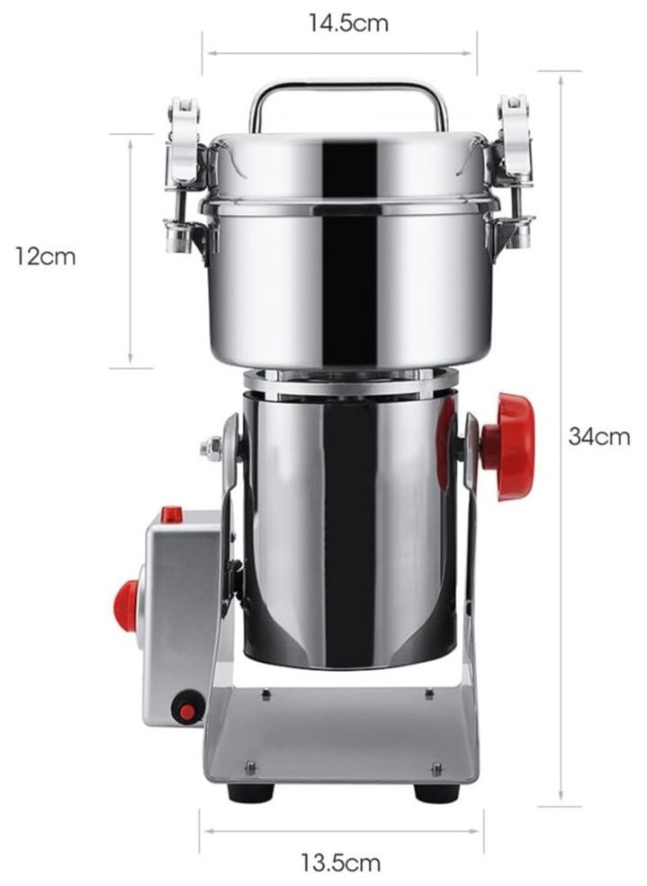 Multifunctional Electric Flour Mill Machine – Automatic Powder Grinder for Wheat, Coffee, and Spices | Stainless Steel Home Use Grinder | Efficient and Durable