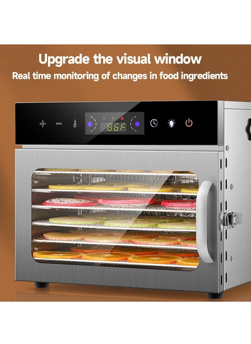 Food Dehydrator Machine,6 Stainless Steel Trays,Dehydrators for Food and Jerky,Herb, Meat, Beef, Fruit,Dehydrator Machine with Digital Timer and Temperature Control