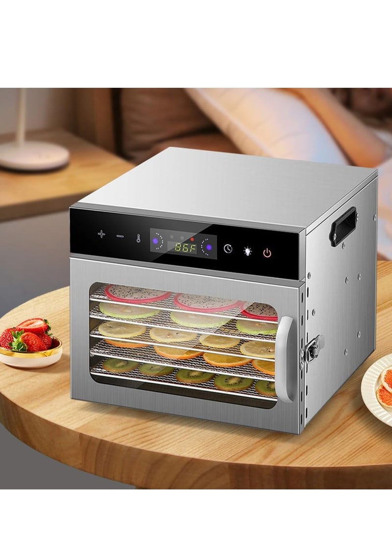 Food Dehydrator Machine,6 Stainless Steel Trays,Dehydrators for Food and Jerky,Herb, Meat, Beef, Fruit,Dehydrator Machine with Digital Timer and Temperature Control