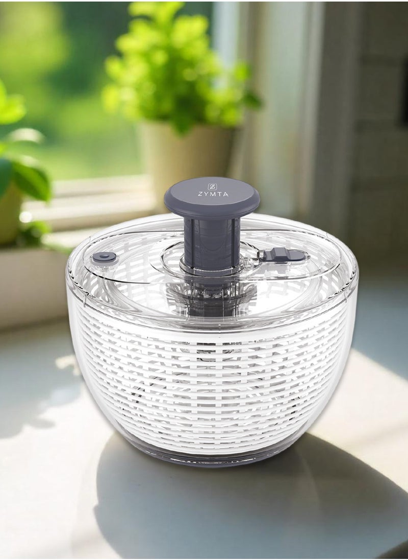 6 L Large Rotary Salad Spinner, Multi-functional Spinning Colander for Washing and Drying Vegetable in Kitchen