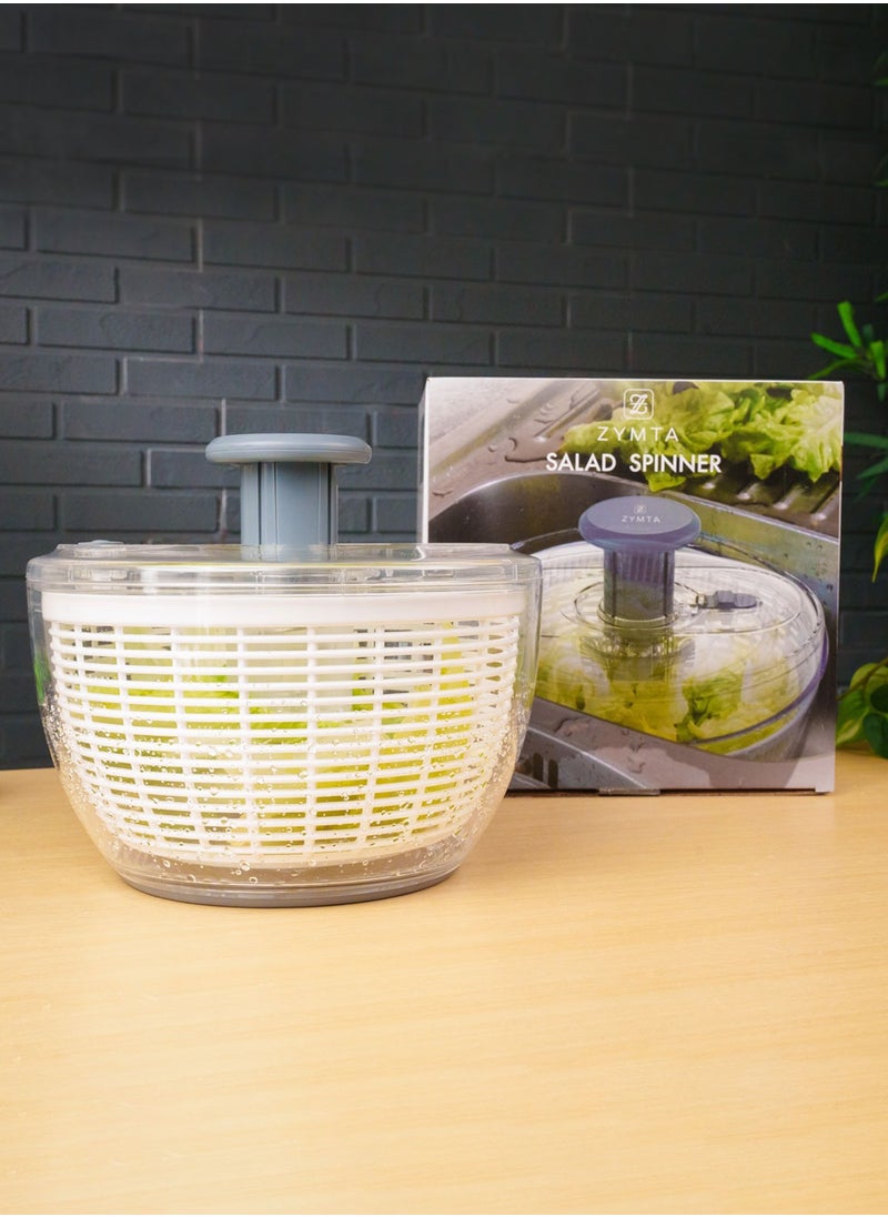 6 L Large Rotary Salad Spinner, Multi-functional Spinning Colander for Washing and Drying Vegetable in Kitchen