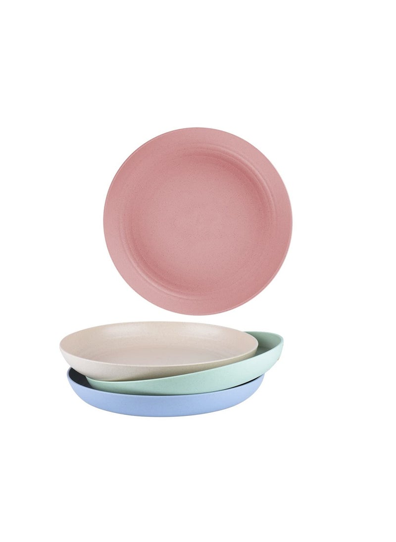 Dinner Plates Set 4 Pack 8 Plastic Unbreakable Plates Set for Family Party Picnic Home Dishwasher Microwave Safe