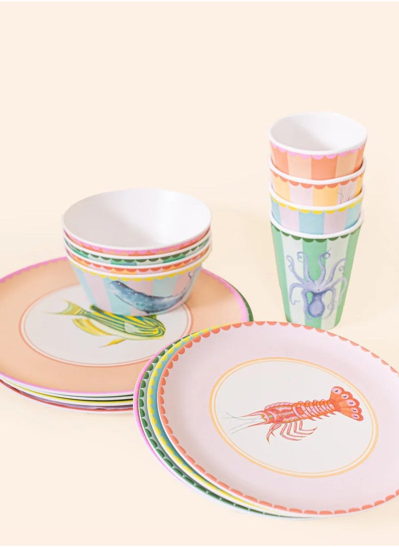 Animal Melamine Side Plates (Set of 4)