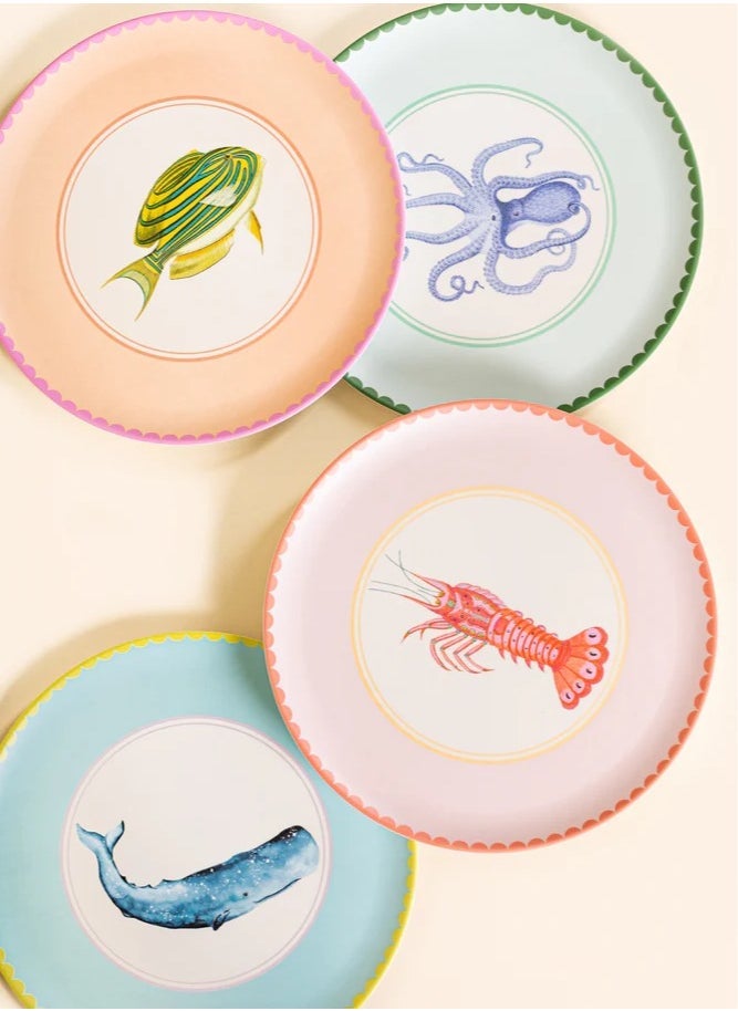 Animal Melamine Side Plates (Set of 4)