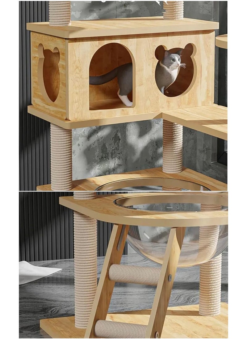 Cat Condo Tower with Sisal Scratching Post MultiLevel Cat Tree Cat Play House and Rest Place for Indoor Cats and Pets
