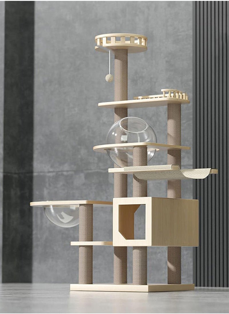 Cat Condo Tower with Sisal Scratching Post MultiLevel Cat Tree Cat Play House and Rest Place for Indoor Cats and Pets
