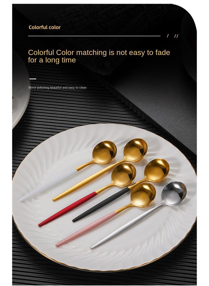 30-Piece Knife Fork Spoon Full Set Gold/Red