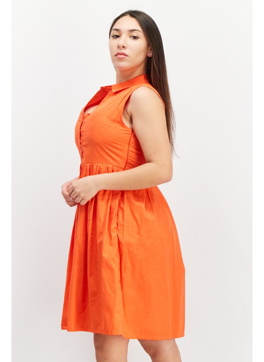 Women Textured Midi Dress, Red