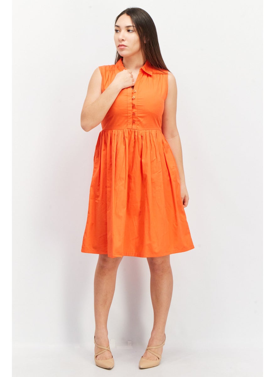 Women Textured Midi Dress, Red