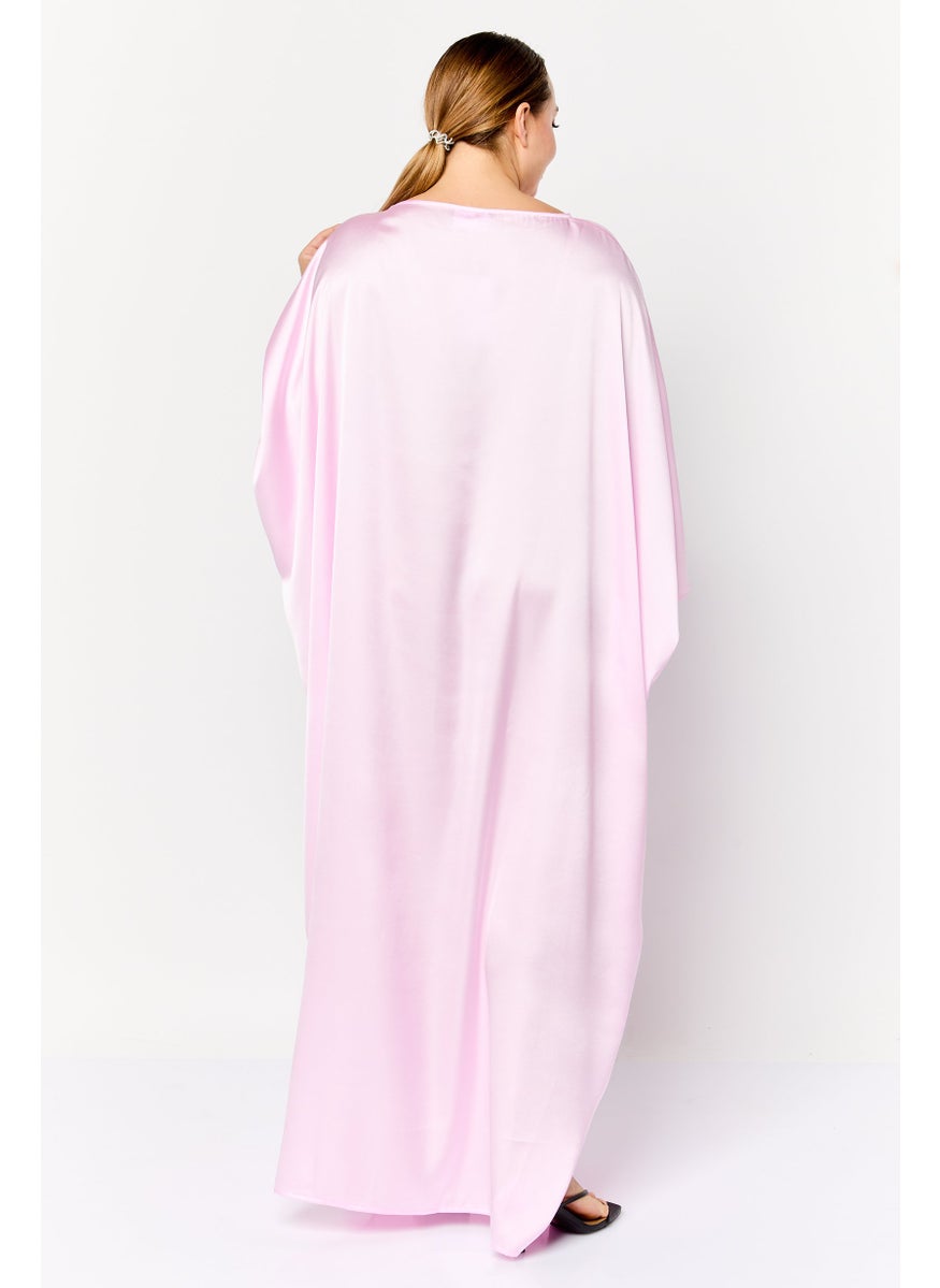 Women Plain Kaftan Dress, Pink