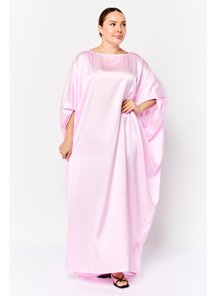 Women Plain Kaftan Dress, Pink