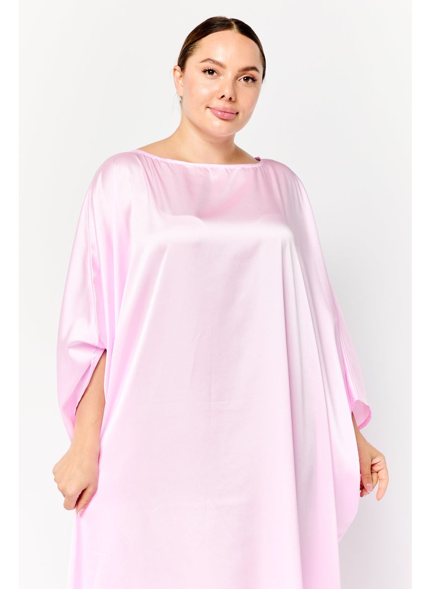 Women Plain Kaftan Dress, Pink