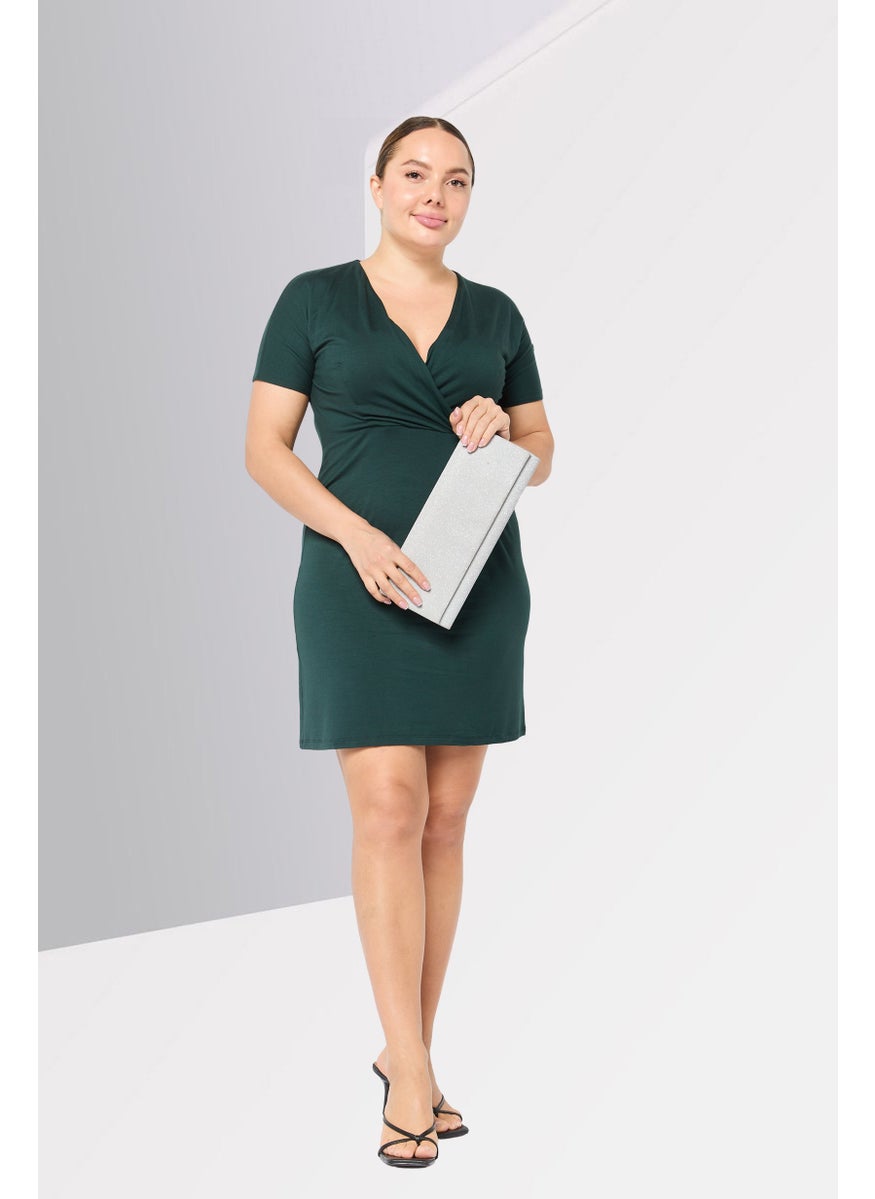 Women Solid Mini Dress, Green