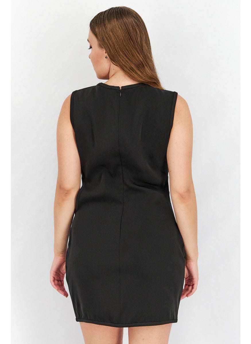 Women Cut Out Mini Dress, Black