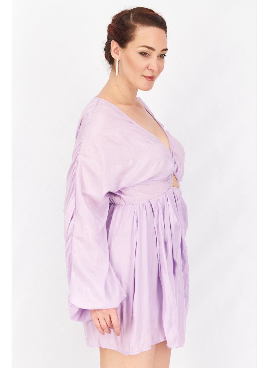 Women Twist Mini Dress, Lavender