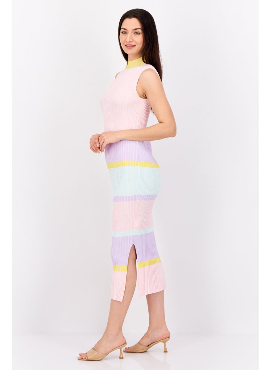 women Textured Midi Dress, Multi Color
