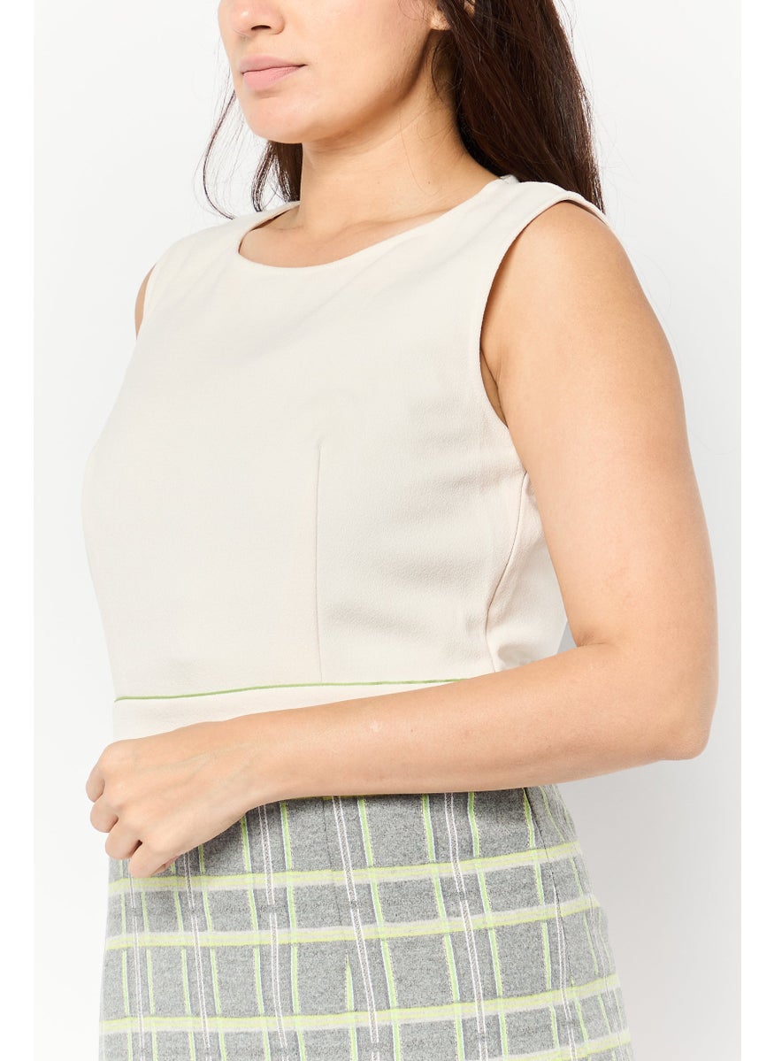 Women Checkered Sheath Dress, Multicolor