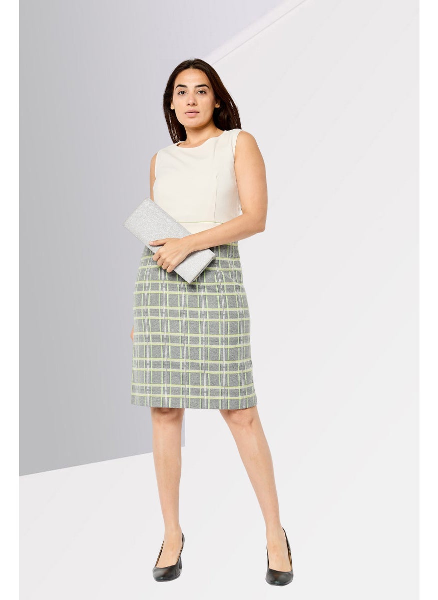 Women Checkered Sheath Dress, Multicolor