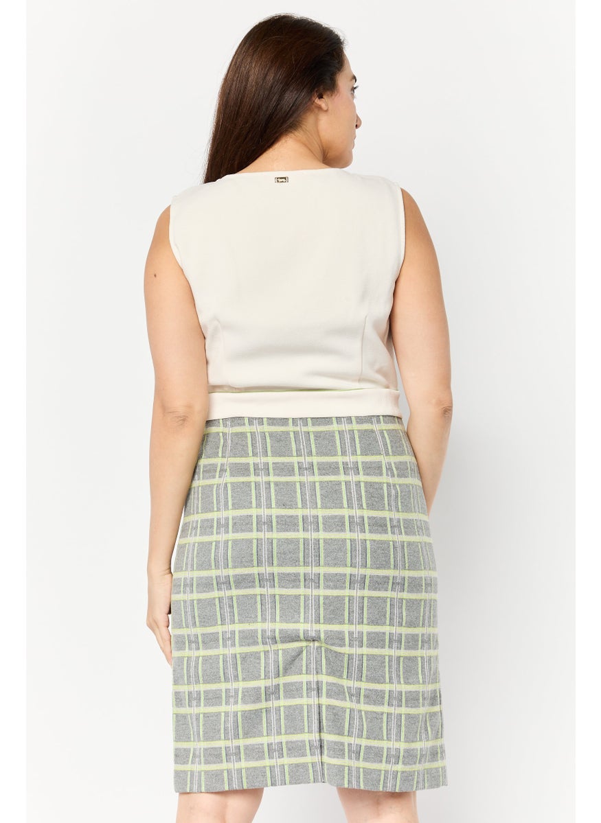 Women Checkered Sheath Dress, Multicolor