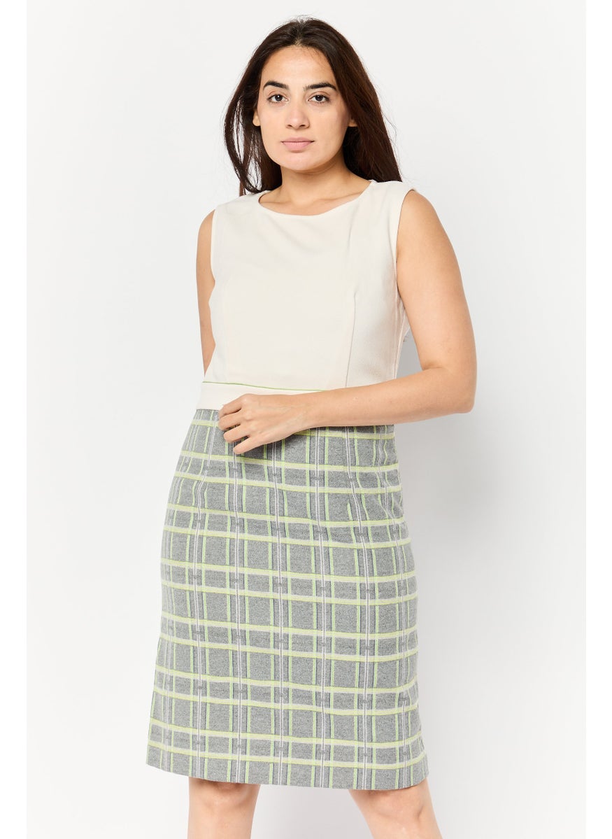 Women Checkered Sheath Dress, Multicolor