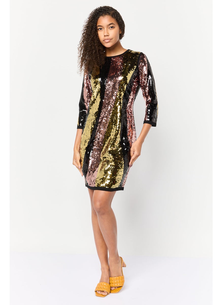 Women Sequin Mini Dress, Multicolor