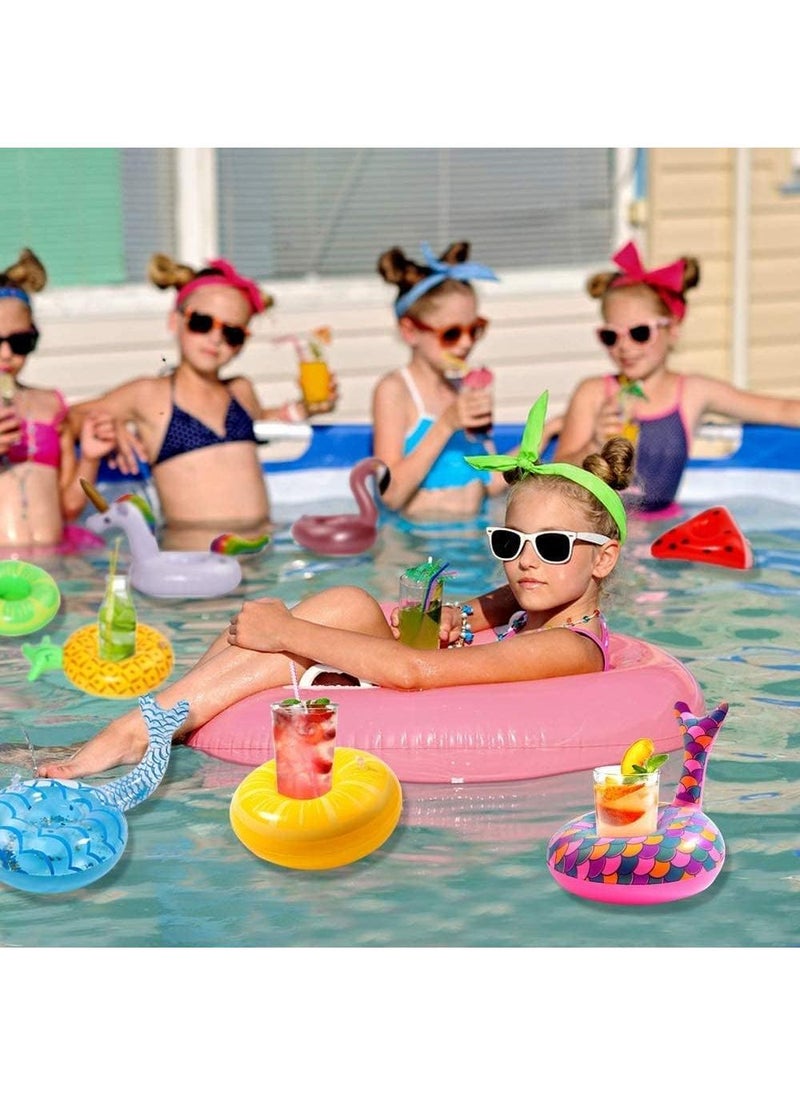 16-Piece Inflatable Drink Holders Floating Cup Holders Beverages Beer Coasters For Summer Swim Pool Party