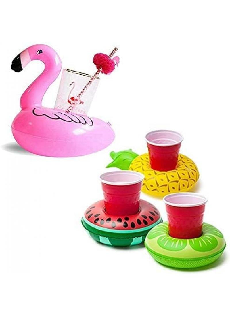 10-Piece Inflatable Drink Holders Floating Cup Holders Beverages Beer Coasters For Summer Swim Pool Party
