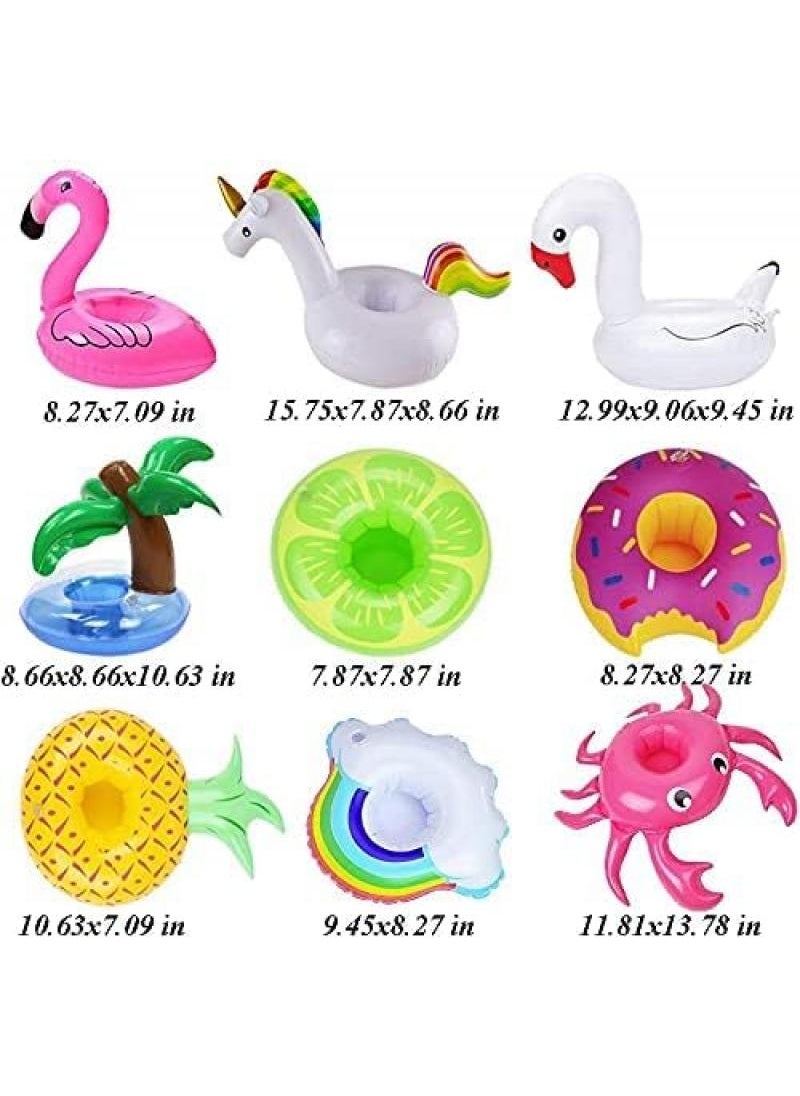 15-Piece Inflatable Drink Holders Floating Cup Holders Beverages Beer Coasters For Summer Swim Pool Party