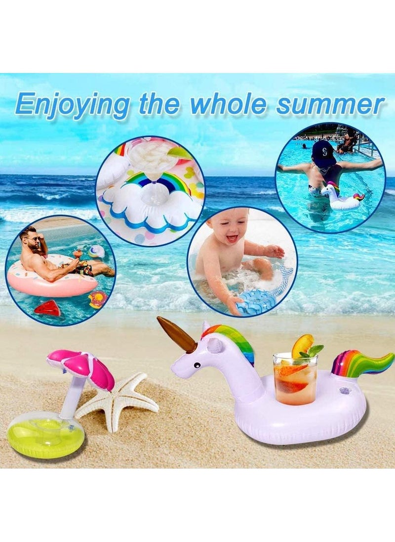 15-Piece Inflatable Drink Holders Floating Cup Holders Beverages Beer Coasters For Summer Swim Pool Party