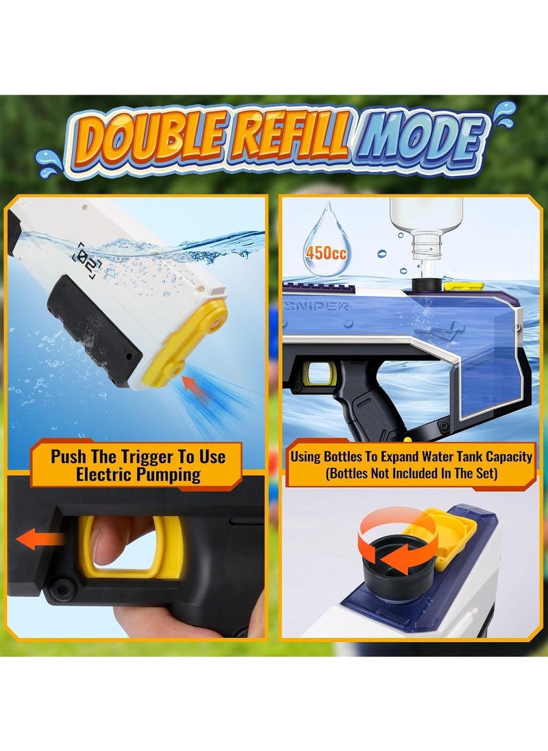 Electric Water Gun, Automatic Water gun Waterproof, 32-Foot Shooting Range and Battery Powered Water Gun,Pool Beach Outdoor Children's Squirt Toys