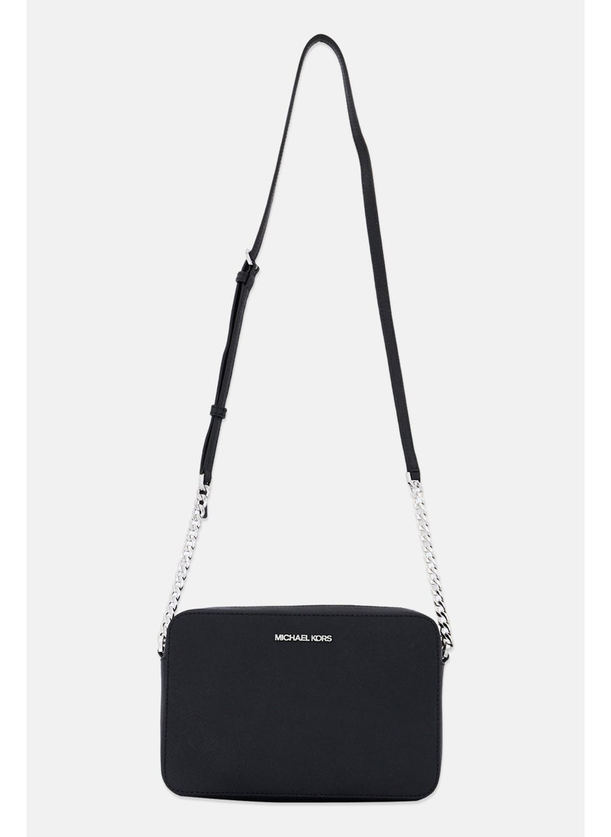 Women Brand Logo Cross Body Bag 16 H x 24 L x 5 W cm, Black