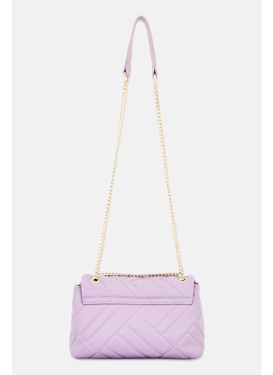 Women Brand Logo Cross Body Bag 18 H x 27 L x 7 W cm, Lilac