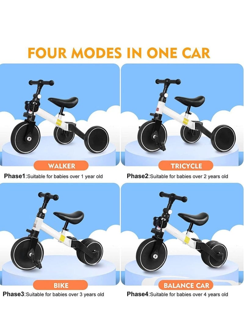 Kids Tricycle with 3 Wheels for Toddlers, Stable 3-Tyre Configuration for Safe Riding, White, Perfect Ride-On Toy for 1-4 Years, Ideal First Trike for Boys & Girls, Indoor & Outdoor Use, Easy Assembly